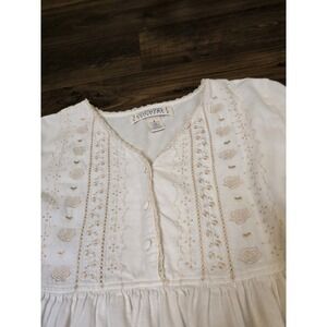 VTG Victoria's Secret Nightgown Long Sleeve Prairie Ruffle Cottage Grandmacore S